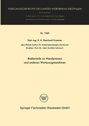 Buchcover Bedienteile an Handpressen und anderen Werkzeugmaschinen | Henning Wode | EAN 9783663061908 | ISBN 3-663-06190-6 | ISBN 978-3-663-06190-8