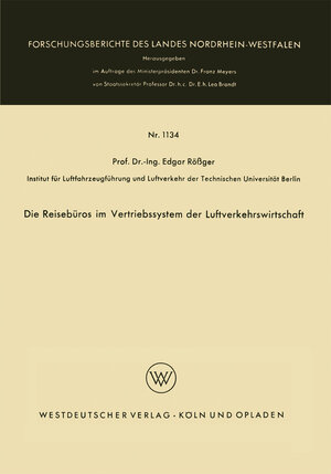 Buchcover Die Reisebüros im Vertriebssystem der Luftverkehrswirtschaft | Edgar Rößger | EAN 9783663070344 | ISBN 3-663-07034-4 | ISBN 978-3-663-07034-4
