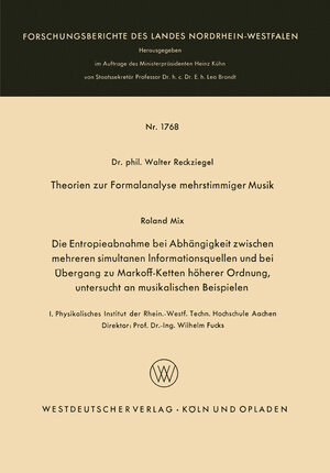Buchcover Theorien zur Formalanalyse mehrstimmiger Musik | Walter Reckziegel | EAN 9783663073338 | ISBN 3-663-07333-5 | ISBN 978-3-663-07333-8