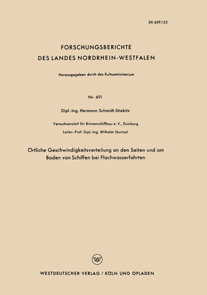 Buchcover Örtliche Geschwindigkeitsverteilung an den Seiten und am Boden von Schiffen bei Flachwasserfahrten | Hermann Schmidt-Stiebitz | EAN 9783663075448 | ISBN 3-663-07544-3 | ISBN 978-3-663-07544-8