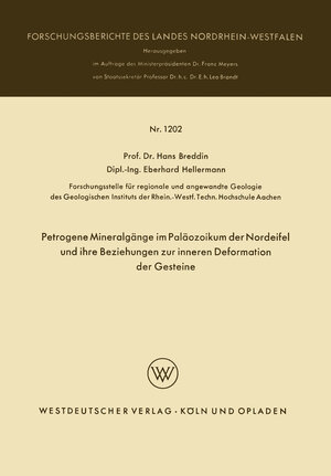 Buchcover Petrogene Mineralgänge im Paläozoikum der Nordeifel und ihre Beziehungen zur inneren Deformation der Gesteine | Hans Breddin | EAN 9783663075509 | ISBN 3-663-07550-8 | ISBN 978-3-663-07550-9
