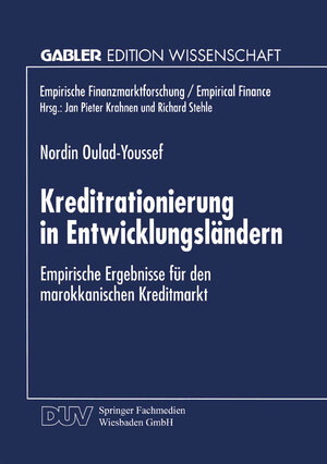 Buchcover Kreditrationierung in Entwicklungsländern | Nordin Oulad-Youssef | EAN 9783663086673 | ISBN 3-663-08667-4 | ISBN 978-3-663-08667-3