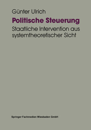 Buchcover Politische Steuerung  | EAN 9783663110927 | ISBN 3-663-11092-3 | ISBN 978-3-663-11092-7