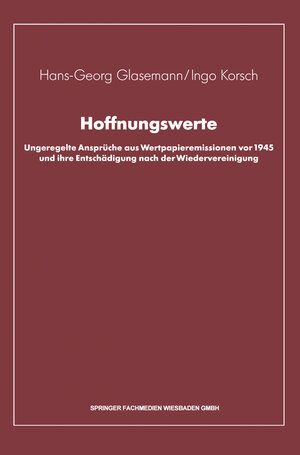 Buchcover Hoffnungswerte | Hans-Georg Glasemann | EAN 9783663132998 | ISBN 3-663-13299-4 | ISBN 978-3-663-13299-8