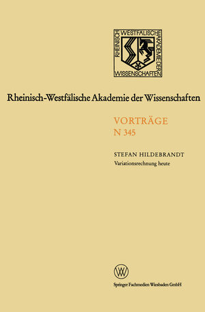 Buchcover Variationsrechnung heute | Stefan Hildebrandt | EAN 9783663142799 | ISBN 3-663-14279-5 | ISBN 978-3-663-14279-9