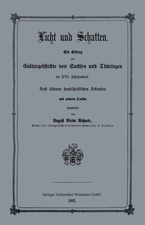 Buchcover Licht und Schatten | August Victor Richard | EAN 9783663158776 | ISBN 3-663-15877-2 | ISBN 978-3-663-15877-6