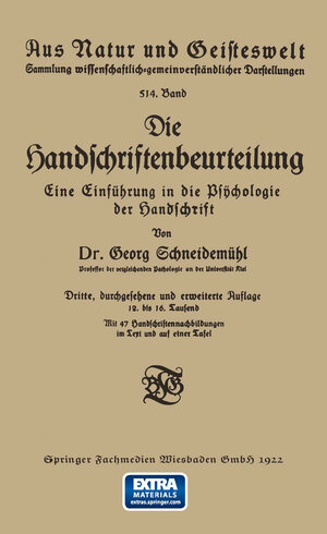 Buchcover Die Handschriftenbeurteilung | Georg Schneidemühl | EAN 9783663161004 | ISBN 3-663-16100-5 | ISBN 978-3-663-16100-4