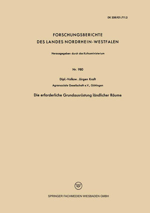 Buchcover Die erforderliche Grundausrüstung ländlicher Räume | Jürgen Kraft | EAN 9783663199571 | ISBN 3-663-19957-6 | ISBN 978-3-663-19957-1