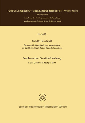 Buchcover Probleme der Gewitterforschung | Hans Israël | EAN 9783663199779 | ISBN 3-663-19977-0 | ISBN 978-3-663-19977-9