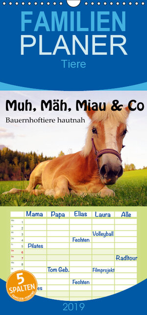 Buchcover Muh, Mäh, Miau & Co - Familienplaner hoch (Wandkalender 2019 , 21 cm x 45 cm, hoch) | Leon | EAN 9783670239208 | ISBN 3-670-23920-0 | ISBN 978-3-670-23920-8