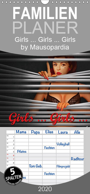 Buchcover Girls ... Girls ... Girls by Mausopardia - Familienplaner hoch (Wandkalender 2020 , 21 cm x 45 cm, hoch) | Monika Jüngling alias Mausopardia | EAN 9783671082001 | ISBN 3-671-08200-3 | ISBN 978-3-671-08200-1