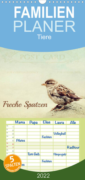 Buchcover Familienplaner Freche Spatzen (Wandkalender 2022 , 21 cm x 45 cm, hoch) | Heike Hultsch | EAN 9783673628955 | ISBN 3-673-62895-X | ISBN 978-3-673-62895-5