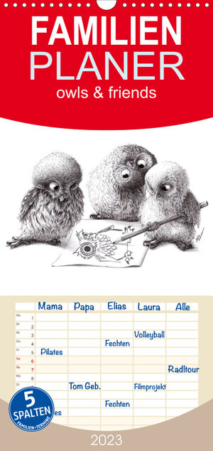 Buchcover Familienplaner owls & friends 2023 (Wandkalender 2023 , 21 cm x 45 cm, hoch) | Stefan Kahlhammer | EAN 9783674896520 | ISBN 3-674-89652-4 | ISBN 978-3-674-89652-0