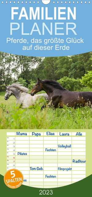 Buchcover Familienplaner Pferde, das größte Glück auf dieser Erde (Wandkalender 2023 , 21 cm x 45 cm, hoch) | Elke Laage | EAN 9783675329973 | ISBN 3-675-32997-6 | ISBN 978-3-675-32997-3