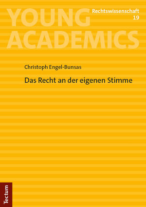Buchcover Das Recht an der eigenen Stimme | Christoph Engel-Bunsas | EAN 9783689001735 | ISBN 3-689-00173-0 | ISBN 978-3-689-00173-5