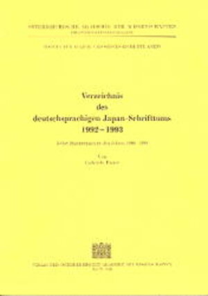 Buchcover Verzeichnis des deutschsprachigen Japanschrifttums 1992-1993 | Gabriele Pauer | EAN 9783700127727 | ISBN 3-7001-2772-3 | ISBN 978-3-7001-2772-7