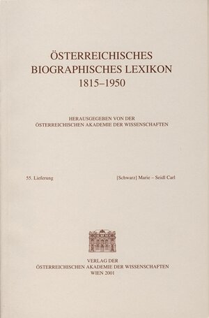 Buchcover Österreichisches Biographisches Lexikon 1815-1950 / Österreichisches Biographisches Lexikon 1815-1950 55. Lieferung  | EAN 9783700129943 | ISBN 3-7001-2994-7 | ISBN 978-3-7001-2994-3