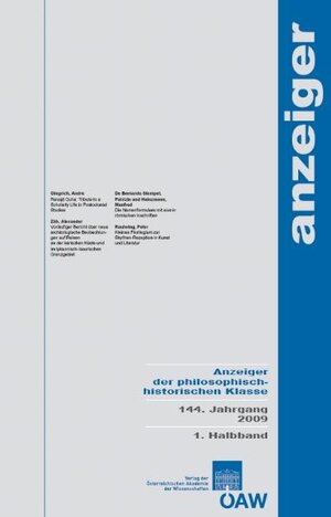 Buchcover Anzeiger der philosophisch-historischen Klasse 144. Jahrgang 1. Halbband 2009  | EAN 9783700168195 | ISBN 3-7001-6819-5 | ISBN 978-3-7001-6819-5