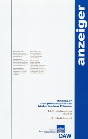 Buchcover Anzeiger der philosophisch-historischen Klasse 145. Jahrgang 2. Halbband 2010  | EAN 9783700171591 | ISBN 3-7001-7159-5 | ISBN 978-3-7001-7159-1