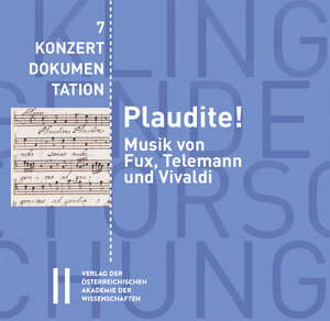 Buchcover Plaudite! Musik von Fux, Telemann und Vivaldi  | EAN 9783700187035 | ISBN 3-7001-8703-3 | ISBN 978-3-7001-8703-5