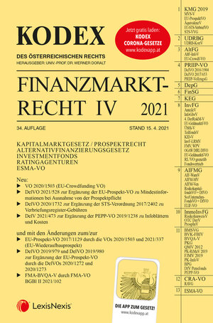 Buchcover KODEX Finanzmarktrecht Band IV 2021  | EAN 9783700778837 | ISBN 3-7007-7883-X | ISBN 978-3-7007-7883-7