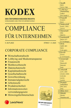 Buchcover KODEX Compliance für Unternehmen 2023 - inkl. App  | EAN 9783700778905 | ISBN 3-7007-7890-2 | ISBN 978-3-7007-7890-5