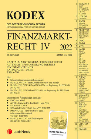 Buchcover KODEX Finanzmarktrecht Band IV 2022  | EAN 9783700781240 | ISBN 3-7007-8124-5 | ISBN 978-3-7007-8124-0