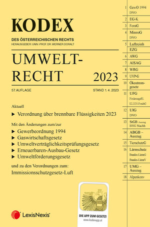 Buchcover KODEX Umweltrecht 2023 - inkl. App  | EAN 9783700783817 | ISBN 3-7007-8381-7 | ISBN 978-3-7007-8381-7