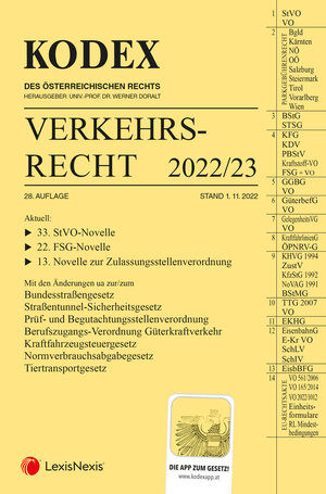 Buchcover KODEX Verkehrsrecht 2022/23 - inkl. App  | EAN 9783700783824 | ISBN 3-7007-8382-5 | ISBN 978-3-7007-8382-4