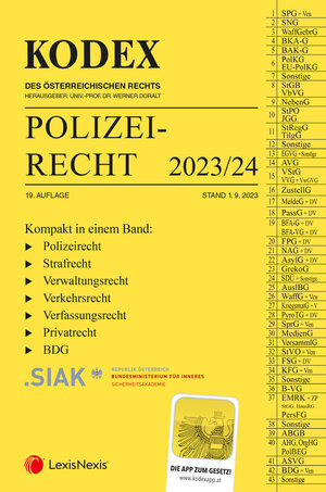 Buchcover KODEX Polizeirecht 2023/24 - inkl. App  | EAN 9783700785200 | ISBN 3-7007-8520-8 | ISBN 978-3-7007-8520-0