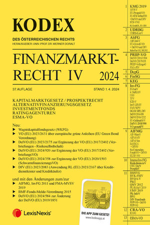 Buchcover KODEX Finanzmarktrecht Band IV 2024  | EAN 9783700786474 | ISBN 3-7007-8647-6 | ISBN 978-3-7007-8647-4