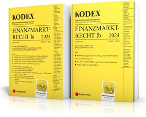 Buchcover KODEX Finanzmarktrecht Band Ia + Ib 2024 - inkl. App  | EAN 9783700786481 | ISBN 3-7007-8648-4 | ISBN 978-3-7007-8648-1
