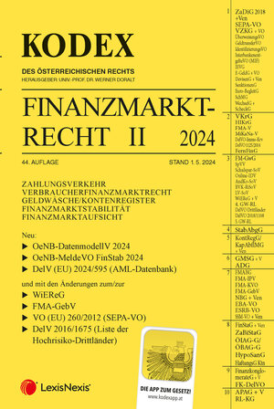 Buchcover KODEX Finanzmarktrecht Band II 2024 - inkl. App  | EAN 9783700786528 | ISBN 3-7007-8652-2 | ISBN 978-3-7007-8652-8