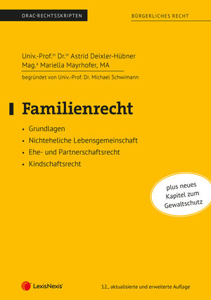 Buchcover Familienrecht (Skriptum) | Astrid Deixler-Hübner | EAN 9783700790747 | ISBN 3-7007-9074-0 | ISBN 978-3-7007-9074-7