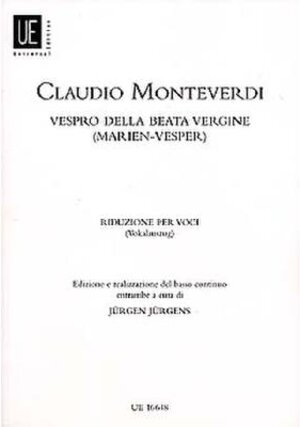 Vespro Della Beata Virgine - Marienvesper. Klavierauszug