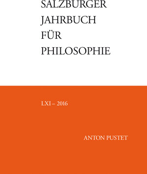 Buchcover Salzburger Jahrbuch für Philosophie  | EAN 9783702508449 | ISBN 3-7025-0844-9 | ISBN 978-3-7025-0844-9