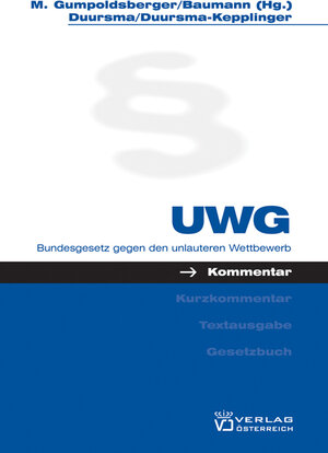 Buchcover UWG  | EAN 9783704639417 | ISBN 3-7046-3941-9 | ISBN 978-3-7046-3941-7