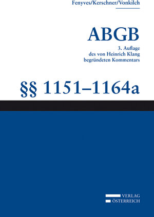 Buchcover Kommentar zum ABGB - Klang-Kommentar / Klang-Kommentar  | EAN 9783704656995 | ISBN 3-7046-5699-2 | ISBN 978-3-7046-5699-5