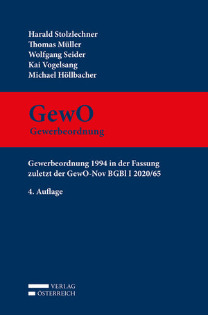 Buchcover GewO Gewerbeordnung | Harald Stolzlechner | EAN 9783704685346 | ISBN 3-7046-8534-8 | ISBN 978-3-7046-8534-6