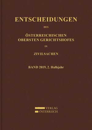 Buchcover Entscheidungen des Obersten Gerichtshofes in Zivilsachen  | EAN 9783704687111 | ISBN 3-7046-8711-1 | ISBN 978-3-7046-8711-1