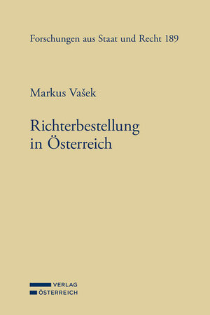 Buchcover Richterbestellung in Österreich | Markus Vasek | EAN 9783704688323 | ISBN 3-7046-8832-0 | ISBN 978-3-7046-8832-3