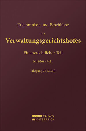 Buchcover Erkenntnisse und Beschlüsse des Verwaltungsgerichtshofes  | EAN 9783704692917 | ISBN 3-7046-9291-3 | ISBN 978-3-7046-9291-7