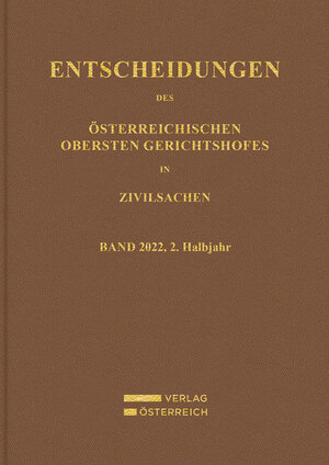 Buchcover Entscheidungen des Obersten Gerichtshofes in Zivilsachen  | EAN 9783704692979 | ISBN 3-7046-9297-2 | ISBN 978-3-7046-9297-9