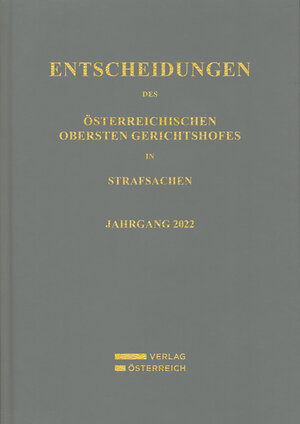 Buchcover Entscheidungen des Österreichischen Obersten Gerichtshofes in Strafsachen  | EAN 9783704693396 | ISBN 3-7046-9339-1 | ISBN 978-3-7046-9339-6