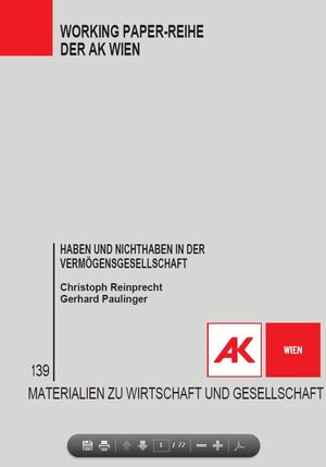 Buchcover Haben und Nichthaben in der Vermögensgesellschaft | Christoph Reinprecht | EAN 9783706305341 | ISBN 3-7063-0534-8 | ISBN 978-3-7063-0534-1