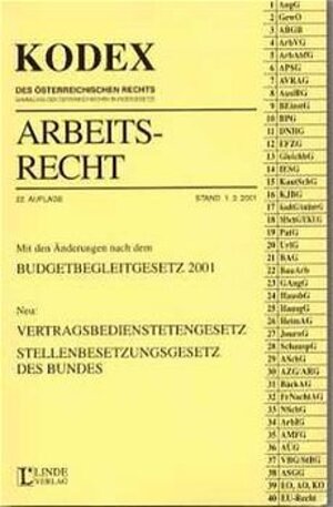 Buchcover Kodex Arbeitsrecht  | EAN 9783707301489 | ISBN 3-7073-0148-6 | ISBN 978-3-7073-0148-9