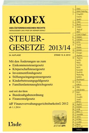 Buchcover KODEX Steuergesetze 2013/14 | Roland Grabner | EAN 9783707324457 | ISBN 3-7073-2445-1 | ISBN 978-3-7073-2445-7