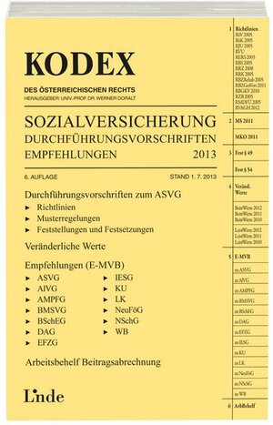 Buchcover KODEX Sozialversicherung 2013/14, Band III | Herta Baumann | EAN 9783707324525 | ISBN 3-7073-2452-4 | ISBN 978-3-7073-2452-5