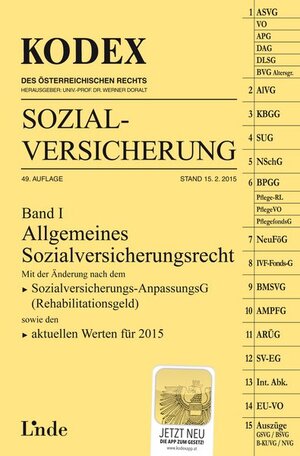 Buchcover KODEX Sozialversicherung 2015, Band I | Franz Marhold | EAN 9783707332704 | ISBN 3-7073-3270-5 | ISBN 978-3-7073-3270-4