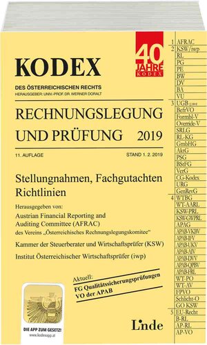 Buchcover KODEX Rechnungslegung und Prüfung 2019 | Werner Gedlicka | EAN 9783707339765 | ISBN 3-7073-3976-9 | ISBN 978-3-7073-3976-5